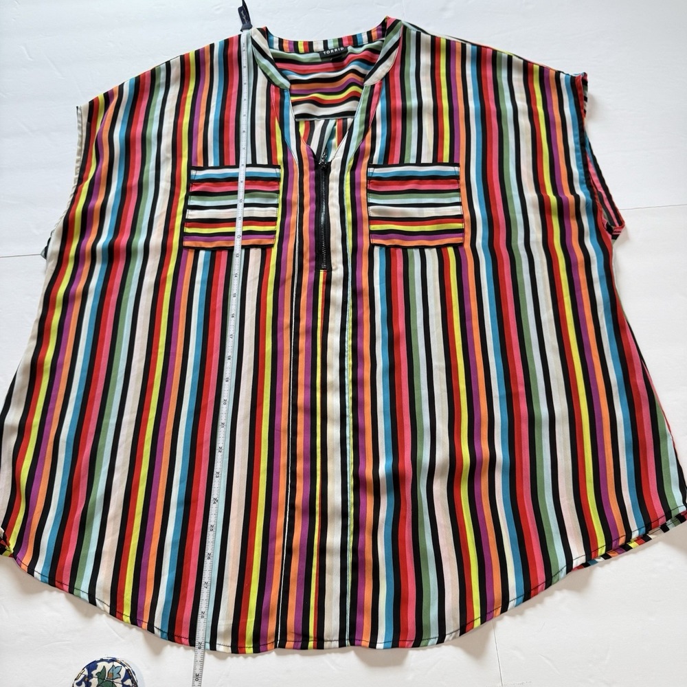 Torrid Multicolor Striped Blouse - Picture 10 of 11